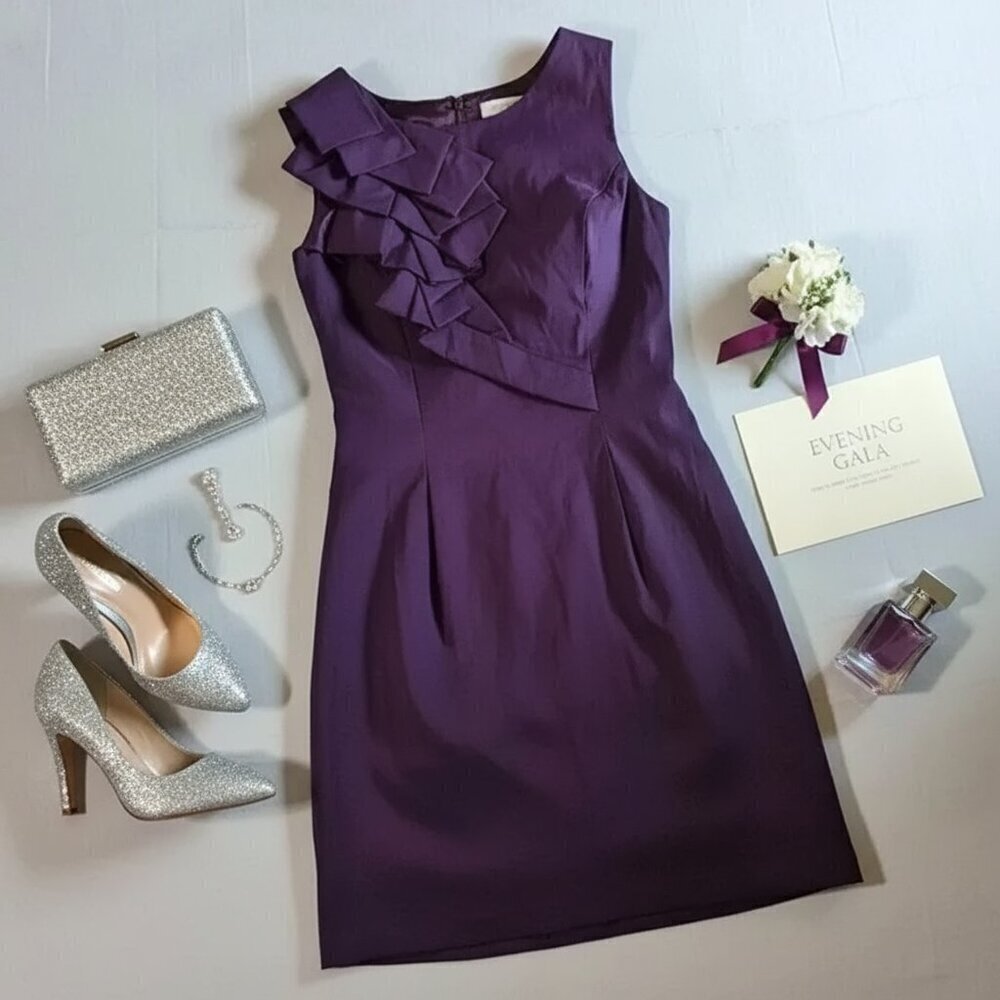Jessica McClintock Elegant Open/strappy back Dress Royal Purple NWT Size 2
